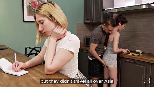 Blonde Teens with Big Tits and Big Butts Get Fiercely Pounded by Guys as They Talk Vacations in