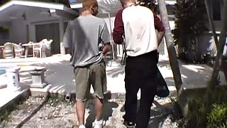 suspended redhead Twinks David and Jarrin Gang bang