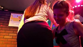 Clubbers lesbian gets fucked in public