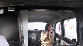 Czech blonde bangs in a fictitious taxi