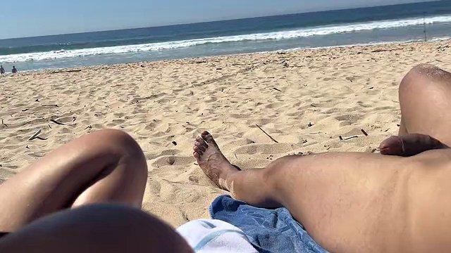 Risky moment on the beach