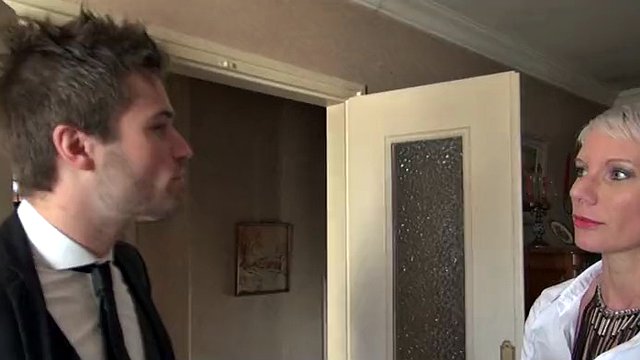 Sexy short-haired MILF is sodomized in the kitchen