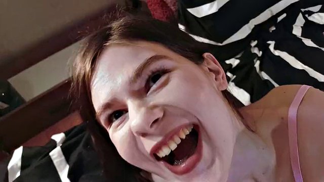 Got fucked while smoking! Facial cumshot