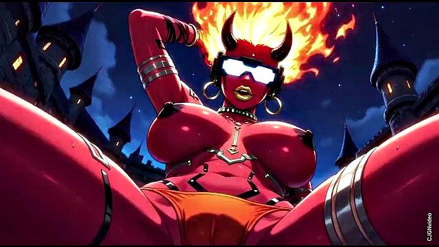 Fire element demon sexy pose (Ai animation)