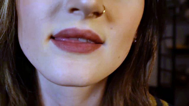 Girl Licks Lens, Kisses and Makes Mouth Sounds in ASMR POV Solo