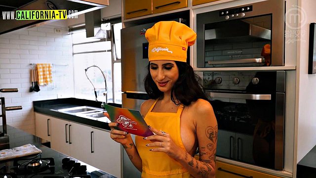 Big-Tits Lesbians in Aprons and Panties Cook Steamy Cuisine