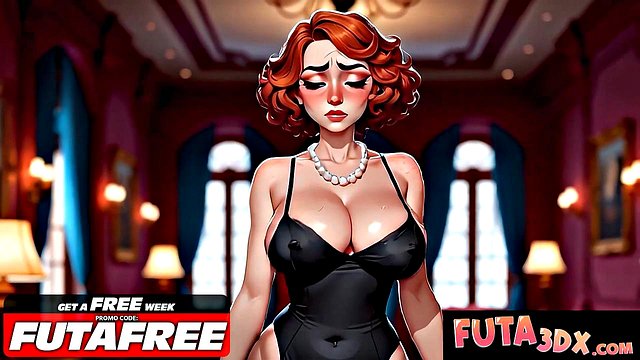 Busty Fiery Redhead Futa Devours Huge Cock Deepthroat
