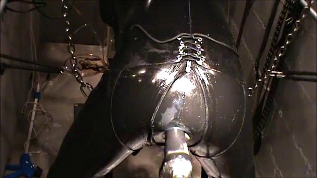 Latex Geared and Machine Fucked and Milked