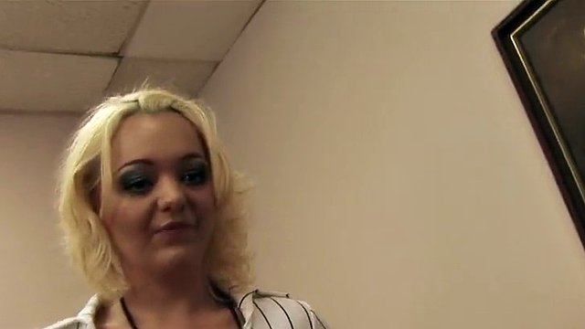 Blonde Secretary Gets Disciplined by Her Lesbian Boss with a Big Strapon for Her Skirt