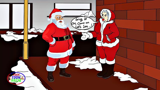 Sex-starved Santa is publicly fucked by a bully on the street