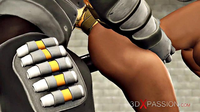 Busty Horny Hentai Girl Cuffed and Pounded by Huge Black Dick Creampie