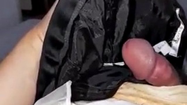 Masturbation and cumshot with a semen-stained skirt.