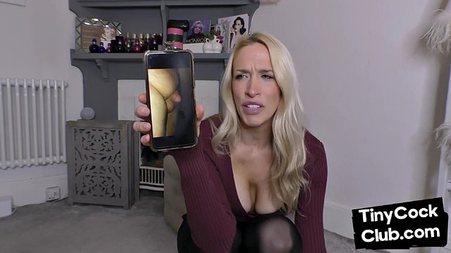 CFNM femdom disgusted by small dick pics and rate them