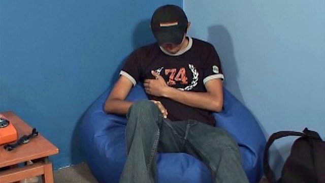 Eduardo is a cute 19 year old Latino who is studying to be an auto mechanic. After fixing a problem with his car, he lets us watch him jerk off. Eduardo sits his skinny ass in a bean bag chair and starts stripping.