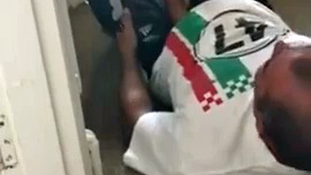 Wife Tramples Husband