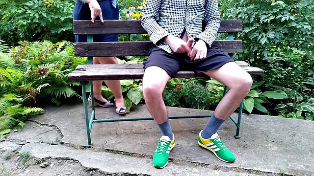 Mother-in-law flashed her tits in the park and made me cum again