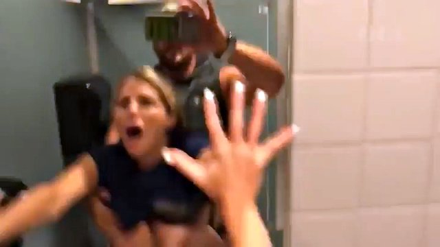 The boss visits the sexy nurse in the hospital bathroom