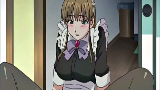 Anime maid gets wet pussy while fantasizing