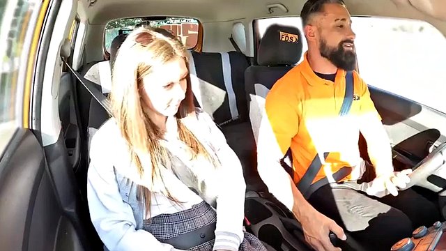 21 year old driving student fucked in the car
