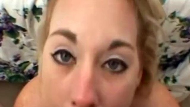 Hot blonde blowjob and titty fucking his small cock
