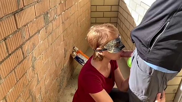 Cum twice in a row in my mouth stepmother's cum in public