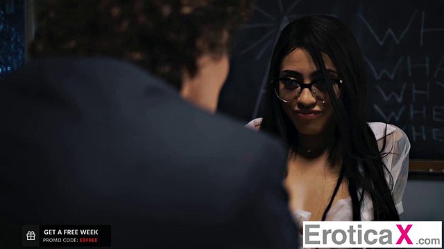 EroticaX - Naughty College Student Spanked With Cock By Teacher - Nina Nieves