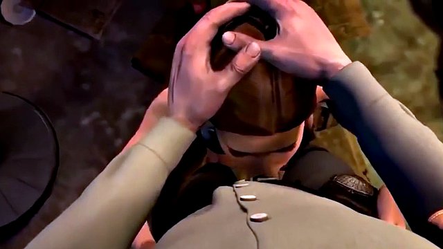 3d brunette helt dypt throating stor pikk pov