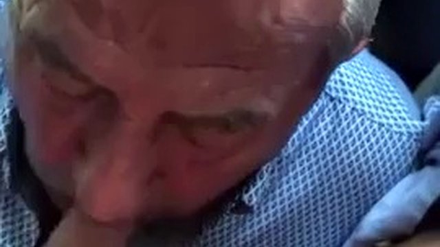 Grandpa sucking in the car
