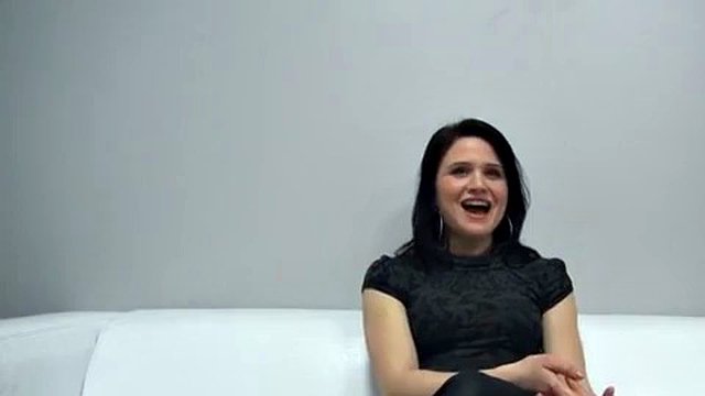 Czech porn casting with hot brunette gets fucked