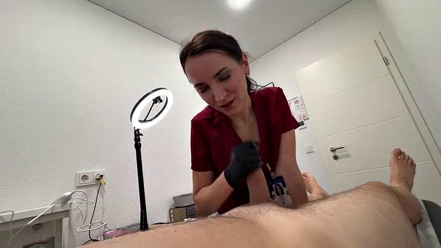 Laser on balls, cock in throat