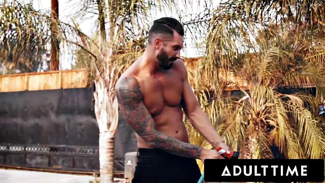 ADULT TIME - Bored Rocky Emerson TEASES Classmate While Washing Car & Gets Her SOAPY PUSSY Pounded!