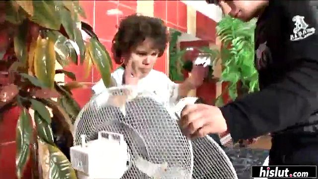 Midget chick bounces on a stiff tool