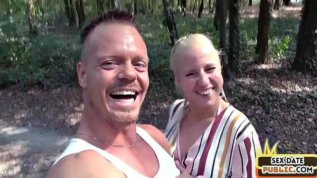 Bigtitted blonde bae doggystyled outdoor