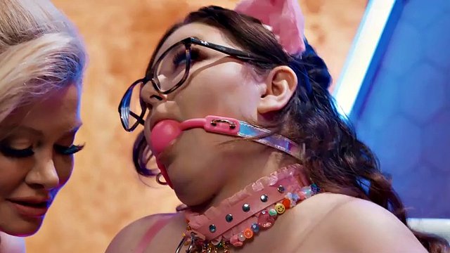 OOPSIE - Trans Futanari Femdom Serene Siren makes LACTING Leana Lovings grow a cock to SELF SUCK