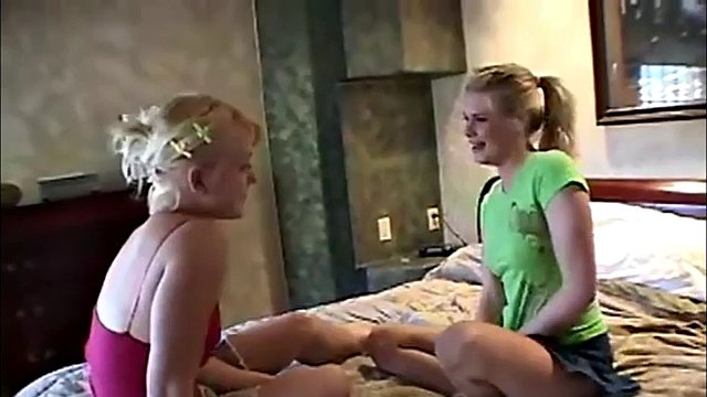 Little Tyler and Summer kissing each other and strip off their clothes. She fingering and sucking tits and pussy