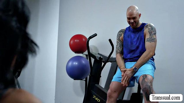 He keeps pounding my ass while we are in the gym