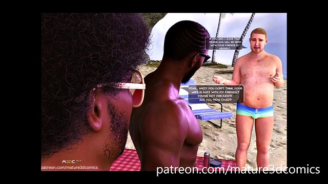 Slutty MILF gets fucked by BBC and creamed on the beach while cheating on her husband (3D comic)