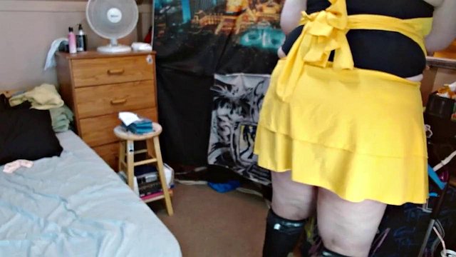 CosmicJones88's Sissy Teases Jiggling Fat Ass and Fondling Big Tits