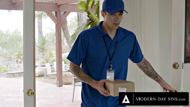 Pristine Edge the Redhead Housewife Seduces Delivery Man Jayden Marcos for Hard Anal Pounding and Creampie