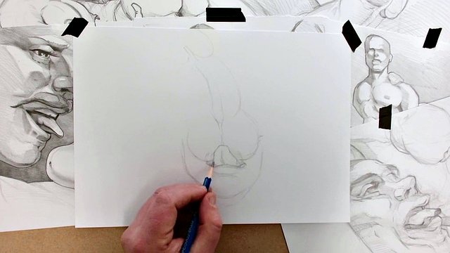 Young twink licks cum from big man balls while cum drips from erect man cock