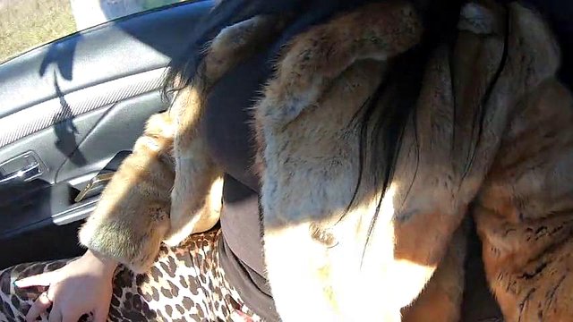 Cheating Wife Goes Fur-coat Shopping with Her Husband's Friend. She Will Suck His Cock Out-door 221