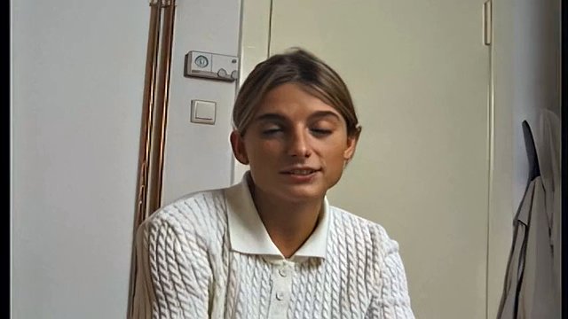 young brunette 21 years old undresses in front of the camera at the casting
