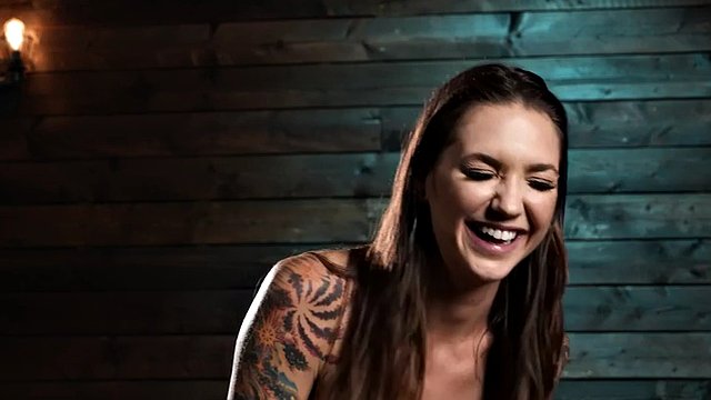 Submissive busty tattooed bdsm babe toyed in pussy by CMNF master