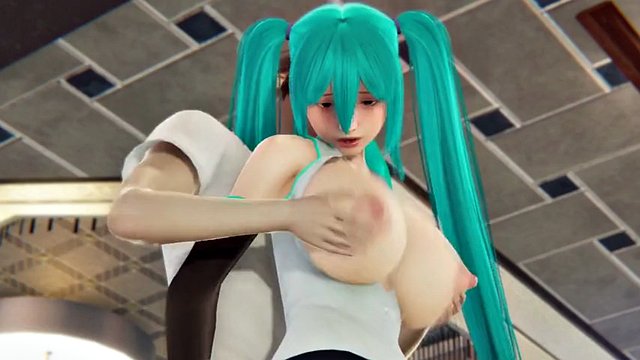 Mika 按摩她的乳房，舔她的屁股，一個大假陽具插入她的陰戶