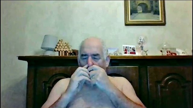 grandpa cum on webcam