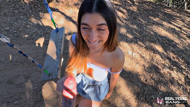 Teen Aubry Babcock Flashes Big Boobs Before Outdoor Blowjob And Cock Riding: Porn