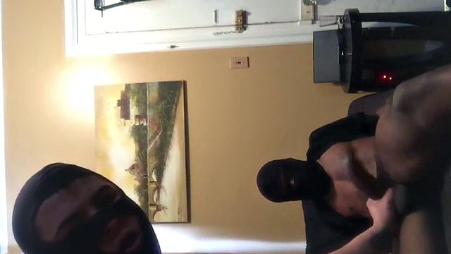 Big black cock drills his hairy ass with no mercy