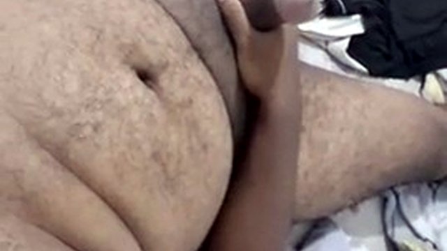 Naked boy in bed ready to cum, big hairy man with big cock touching himself stroking his big black cock, handsome and hot