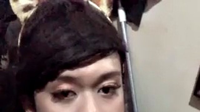 Crossdresser indo leopard sexy outfit masturbation