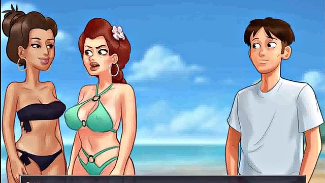 College Big Tits Contest on the Beach - Summertime Saga Ep 204